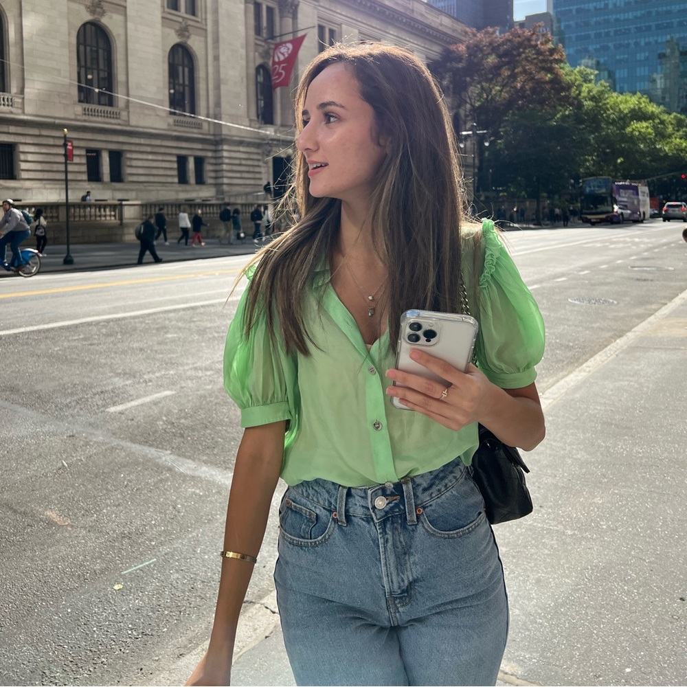Dolce and Gabbana Vintage slime green blouse